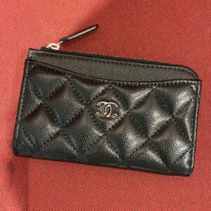 シャネル マトラッセ フラグメント カードケース 黒 キャビアスキン ゴールド金具 AP3179