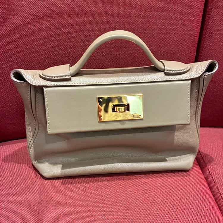 エルメス 24/24 サック ヴァンキャトル ミニ エトゥープ スイフト/エバーカラー ゴールド金具 W刻印