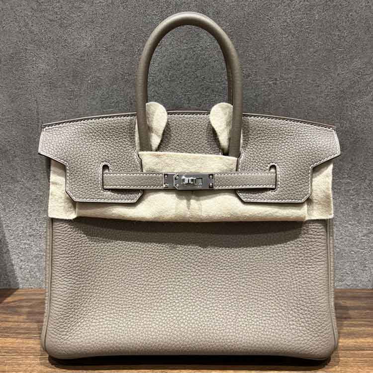 エルメス バーキン25 エトゥープ トゴ シルバー金具 K刻印