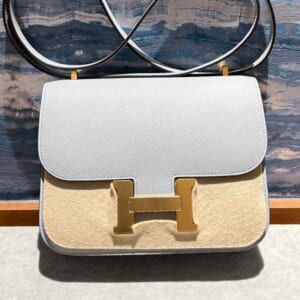 エルメス コンスタンス3 ミロワール ミニ ブルーグラシエ エプソン ゴールド金具 K刻印
