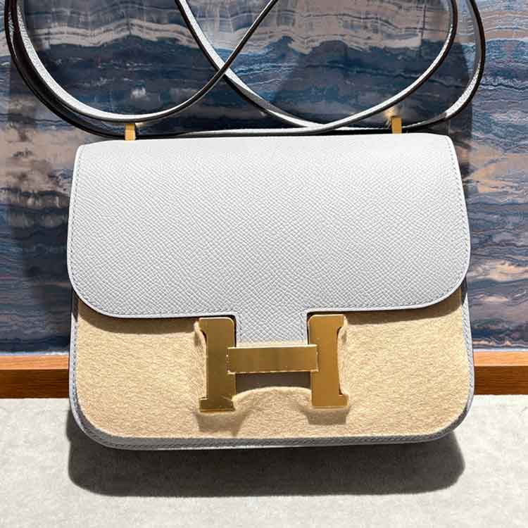 エルメス コンスタンス3 ミロワール ミニ ブルーグラシエ エプソン ゴールド金具 K刻印