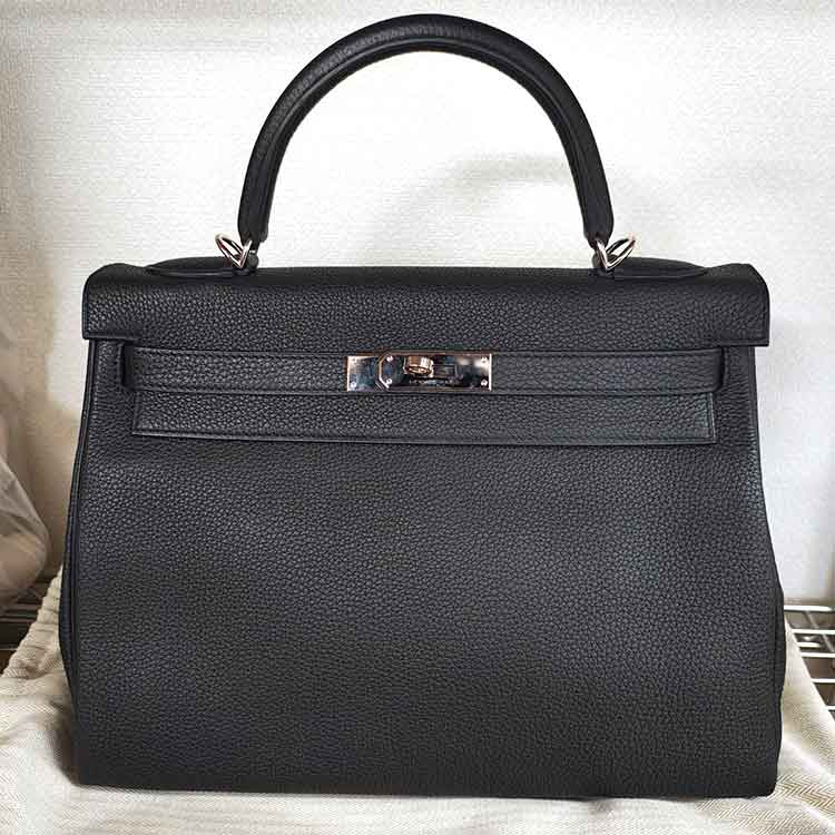 エルメス ケリー32 黒 トゴ シルバー金具 U刻印