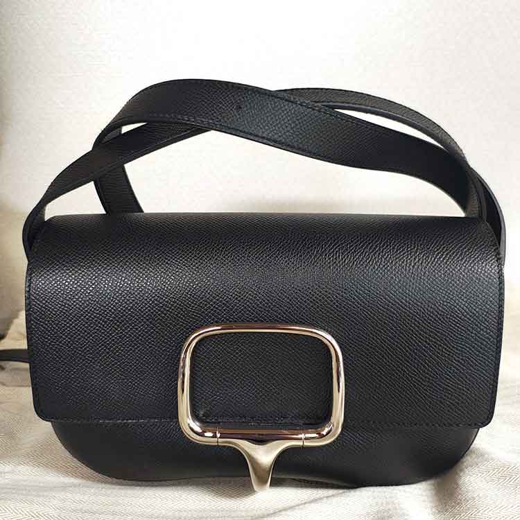 エルメス デッラ・カヴァッレリア エラン 黒 エプソン シルバー金具 W刻印