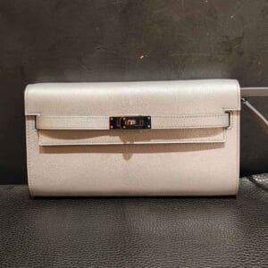 エルメス ケリーウォレットロング トゥーゴー アルジャン シェーブルシャムキラ シルバー金具 K刻印