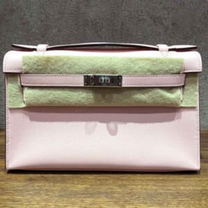 エルメス ポシェットケリー ローズサクラ スイフト シルバー金具 K刻印