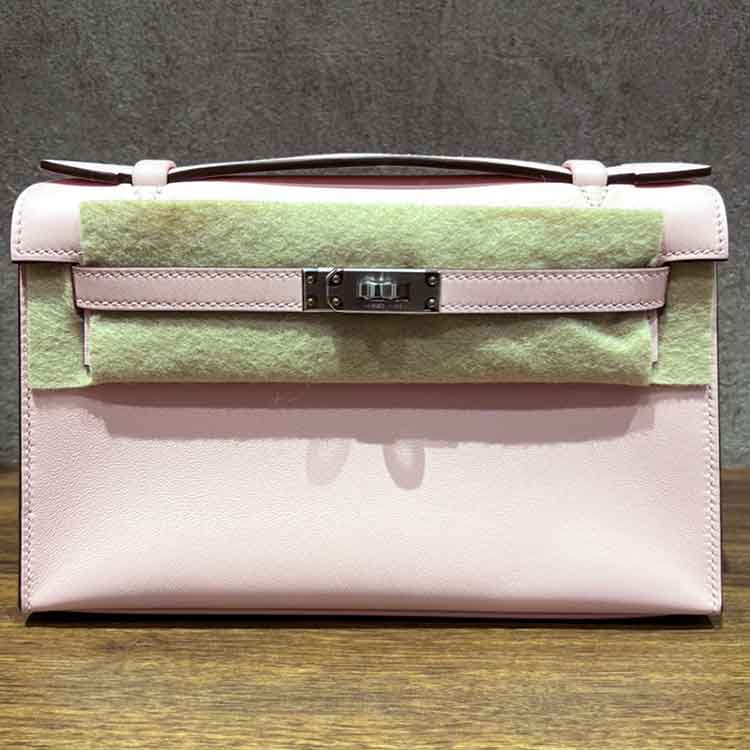 エルメス ポシェットケリー ローズサクラ スイフト シルバー金具 K刻印