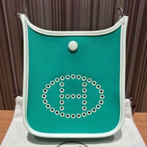 エルメス ネオエブリンTPM ミント/ブルーアズテック/ヴェールフィズ トワルオフィシエ/スイフト シルバー金具 W刻印
