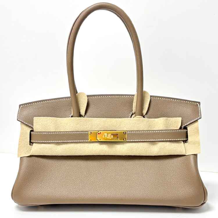 エルメス ショルダーバーキン29 エトゥープ エバーカラー ゴールド金具 K刻印