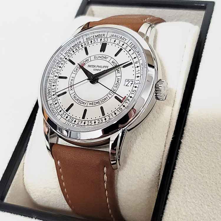 パテック フィリップ カラトラバ コンプリケーション ウィークリーカレンダー40mm シルバー SS/レザー 5212A-001