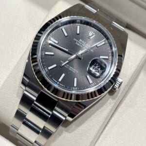 ロレックス デイトジャスト 41mm ブライトブラック SS/K18ホワイトゴールド オイスター 126334