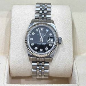 ロレックス レディデイトジャスト 26mm ブラック SS/K18ホワイトゴールド ジュビリーブレス 179174G