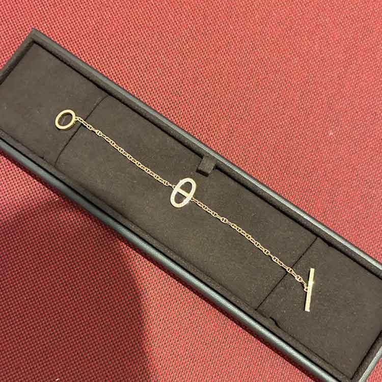 エルメス シェーヌ・ダンクル コントゥール ブレスレット K18ピンクゴールド