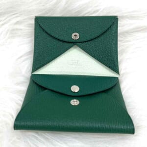 エルメス カルヴィ デュオ ヴェルソ ヴェールヴェルティゴ/ミント シェブルミゾル シルバー金具W刻印