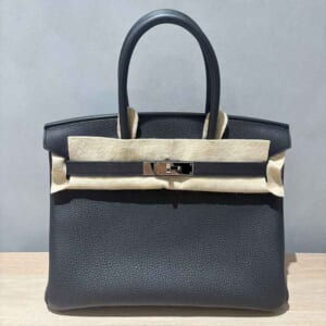 エルメス バーキン30 黒 トゴ シルバー金具 K刻印