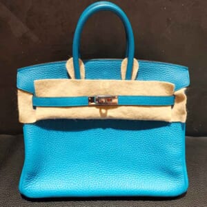 エルメス バーキン25 ブルーザンジバル トゴ シルバー金具 A刻印