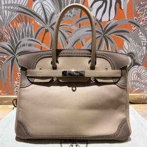 エルメス バーキン30 ギリーズ アルジル/エトゥープ スイフト シルバー金具 □P刻印