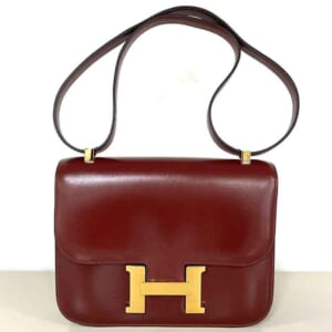 エルメス コンスタンス23 ルージュアッシュ ボックスカーフ ゴールド金具