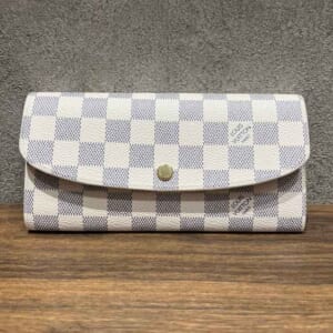 ルイ・ヴィトン ダミエ・アズール ポルトフォイユ・エミリー ローズ・バレリーヌ ゴールド金具