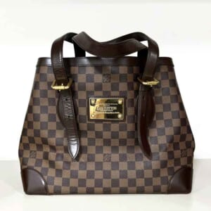 ルイ・ヴィトン ダミエ・エベヌ ハムステッドMM レッド ゴールド金具 N51204
