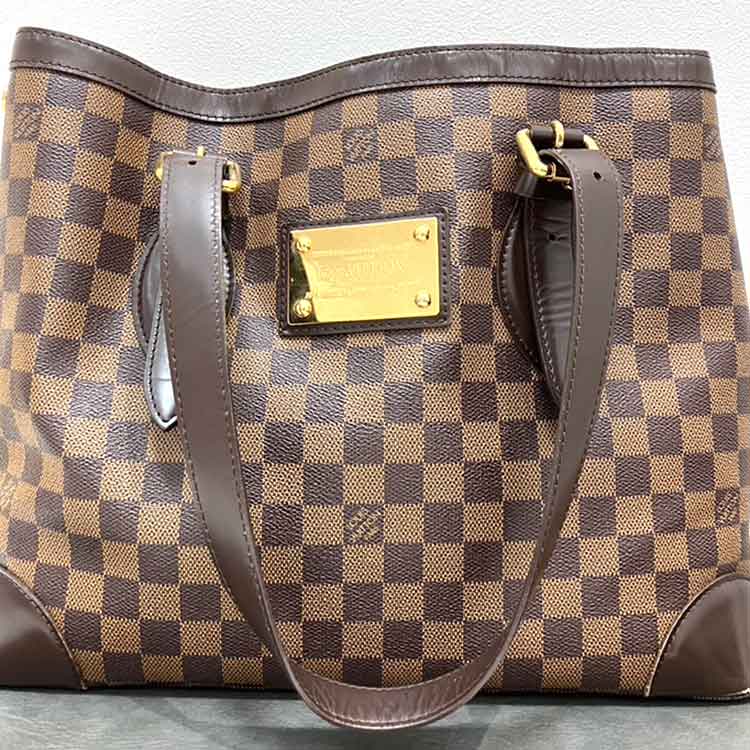 ルイ・ヴィトン ダミエ・エベヌ ハムステッドMM レッド ゴールド金具 N51204