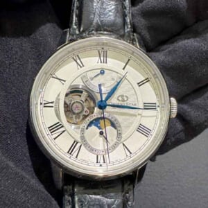 オリエント オリエントスター メカニカルムーンフェイズ 41mm ホワイト文字盤 SS/レザー F7X6-UAA0