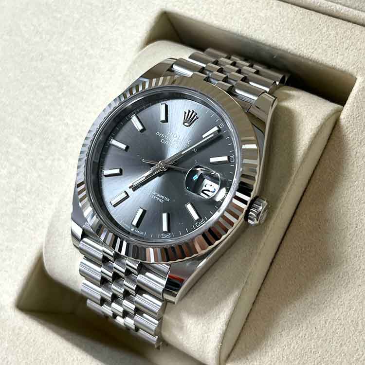 ロレックス デイトジャスト 41mm ストレート SS/K18ホワイトゴールド 126334