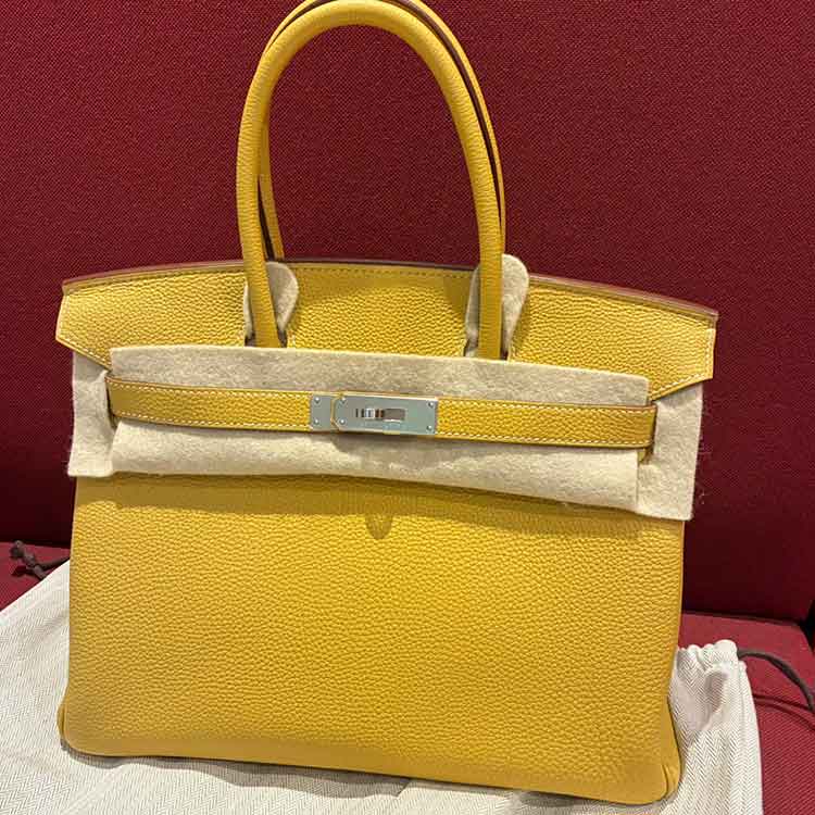 エルメス バーキン30 カリー トゴ シルバー金具 □L刻印