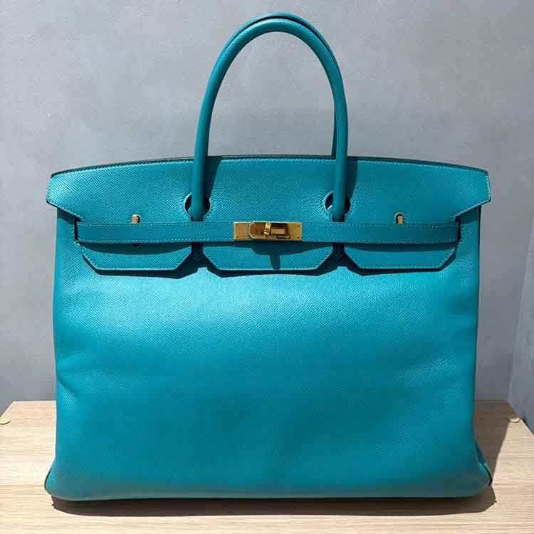 エルメス バーキン40 SPO ブルーパオン/プルーズ エプソン ゴールド金具 X刻印