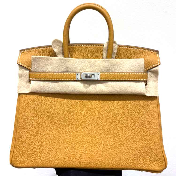 エルメス バーキン25 ナチュラルサブレ トゴ シルバー金具 K刻印