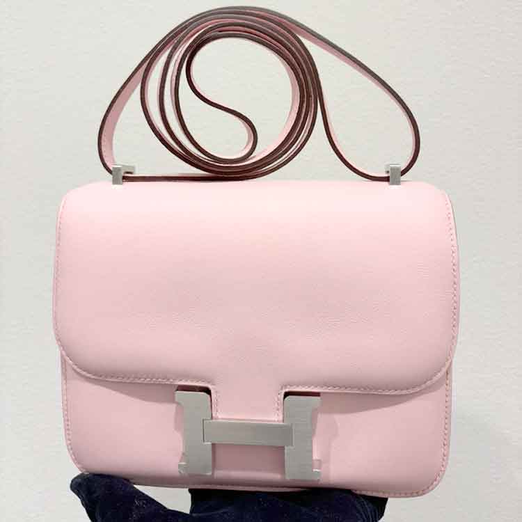 エルメス コンスタンスミニ ローズサクラ スイフト マットシルバー金具 K刻印