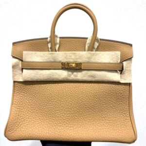 エルメス バーキン25 ビスキュイ トゴ ゴールド金具 W刻印