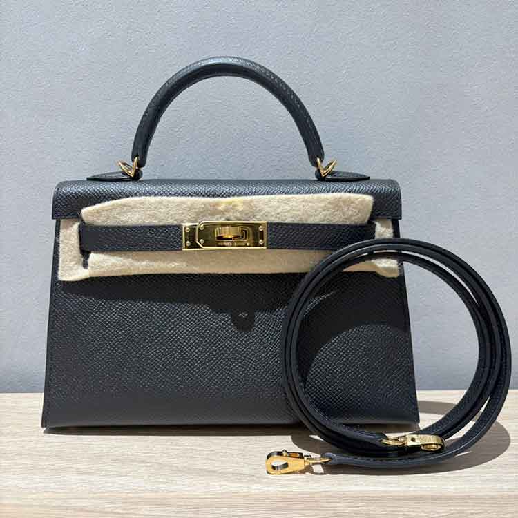 エルメス ミニケリー2 黒 エプソン ゴールド金具 U刻印