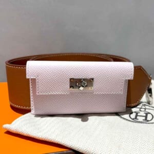 エルメス ケリーポケット バンドリエール ゴールド/モーヴペール スイフト/エプソン シルバー金具 U刻印