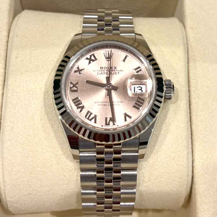 ロレックス デイトジャスト 28mm ピンクローマ文字盤 SS/K18ホワイトゴールド ジュビリーブレス 279174