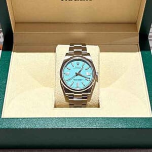 ロレックス オイスターパーペチュアル 41mm ターコイズブルー文字盤 SS オイスターブレス