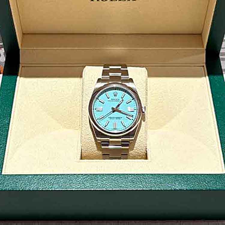 ロレックス オイスターパーペチュアル 41mm ターコイズブルー文字盤 SS オイスターブレス