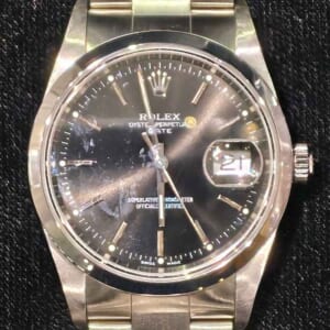 ロレックス オイスター パーペチュアル デイト 34mm ブラック文字盤 SS 15200