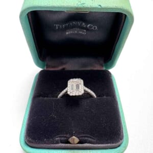 ティファニー ソレスト エメラルドカット ダイヤ リング 11 ダイヤ0.88ct D/VVS2/EX/NONE Pt950