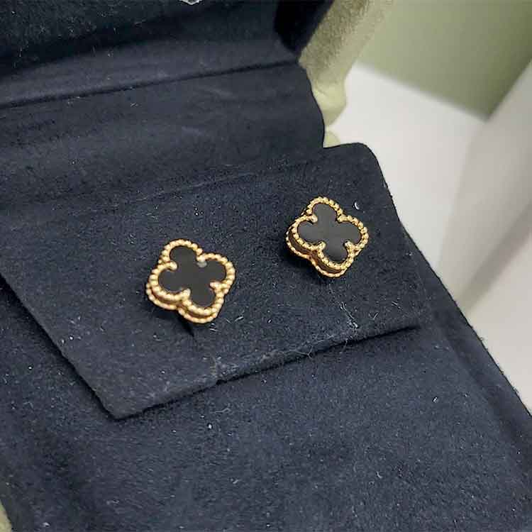 ヴァン クリーフ&アーペル スウィート アルハンブラ ピアス K18イエローゴールド/オニキス VCARA44900