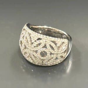 18金(K18) フラワー デザインリング ホワイトゴールド