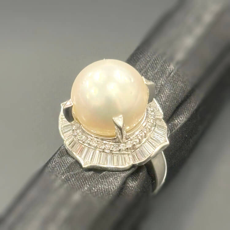 パール×ダイヤモンド リング