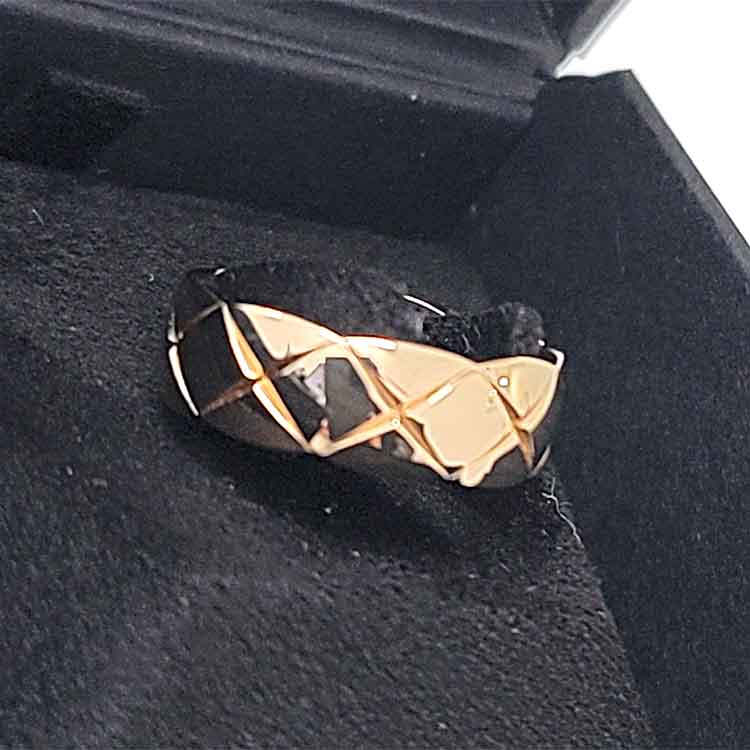 シャネル ココクラッシュ リング ミディアム/53/#13 K18ベージュゴールド J10817