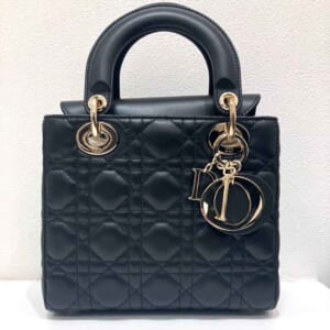 クリスチャン・ディオール MY ABCDior レディディオール 黒 ラムスキン ゴールド金具 M0538OCAL