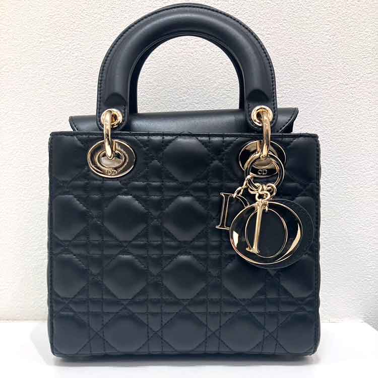 クリスチャン・ディオール MY ABCDior レディディオール 黒 ラムスキン ゴールド金具 M0538OCAL