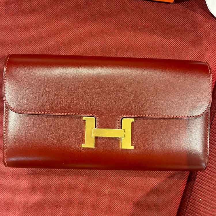 エルメス コンスタンスロング トゥーゴー ルージュアッシュ ボックスカーフ ゴールド金具 K刻印