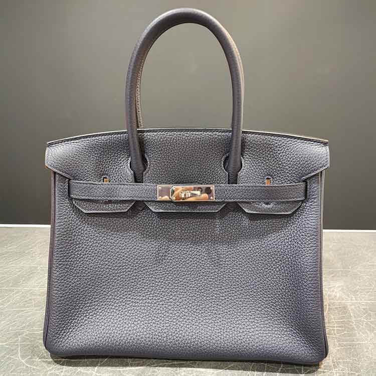 エルメス バーキン25 ブルーニュイ トゴ シルバー金具 Y刻印