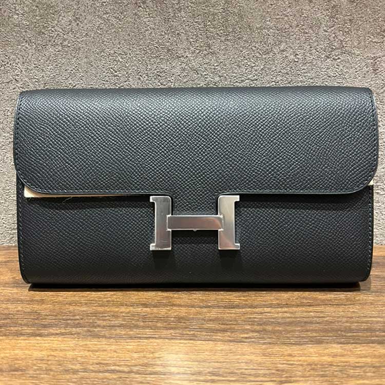 エルメス コンスタンスロング トゥーゴー 黒 エプソン シルバー金具 K刻印