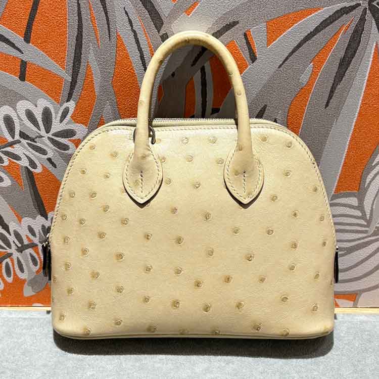 エルメス ボリード1923ミニ パーシュマン オーストリッチ シルバー金具 U刻印