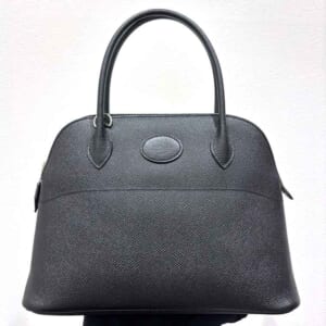 エルメス ボリード27 黒 エプソン シルバー金具 □Q刻印