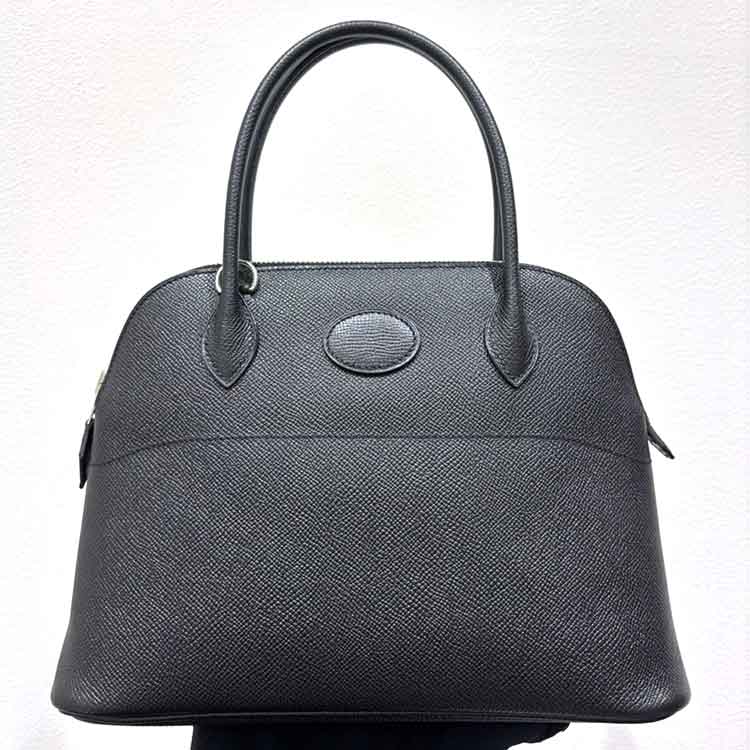 エルメス ボリード27 黒 エプソン シルバー金具 □Q刻印